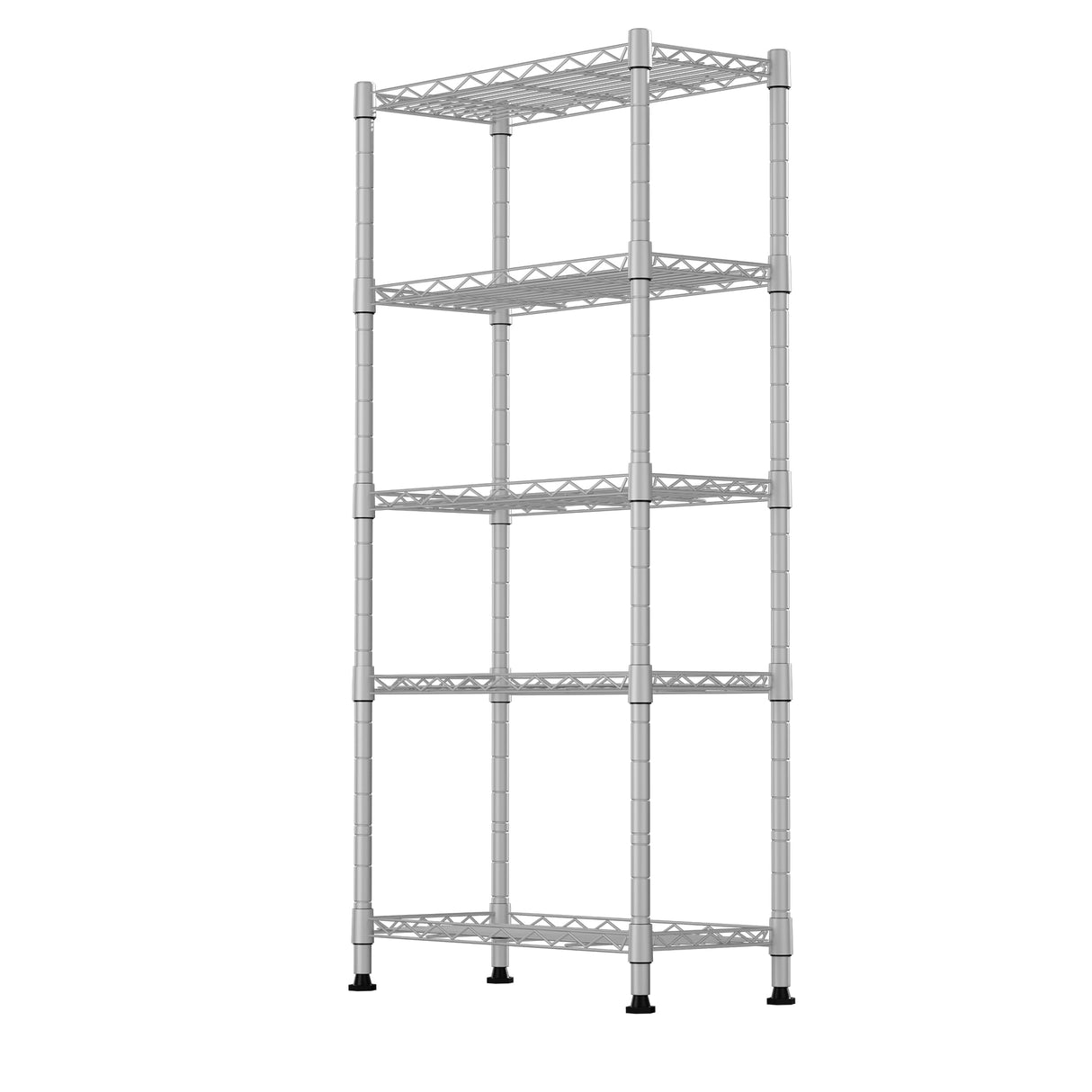 GIOTORENT 5-Wire Garage Shelving Storage Shelves, Kitchen Storage Adjustable Shelf, Metal Shelves 500Lbs Capacity 21" L x 11.8" W x 53.8" H for Laundry Bathroom Pantry Closet, Grey GIOTORENT