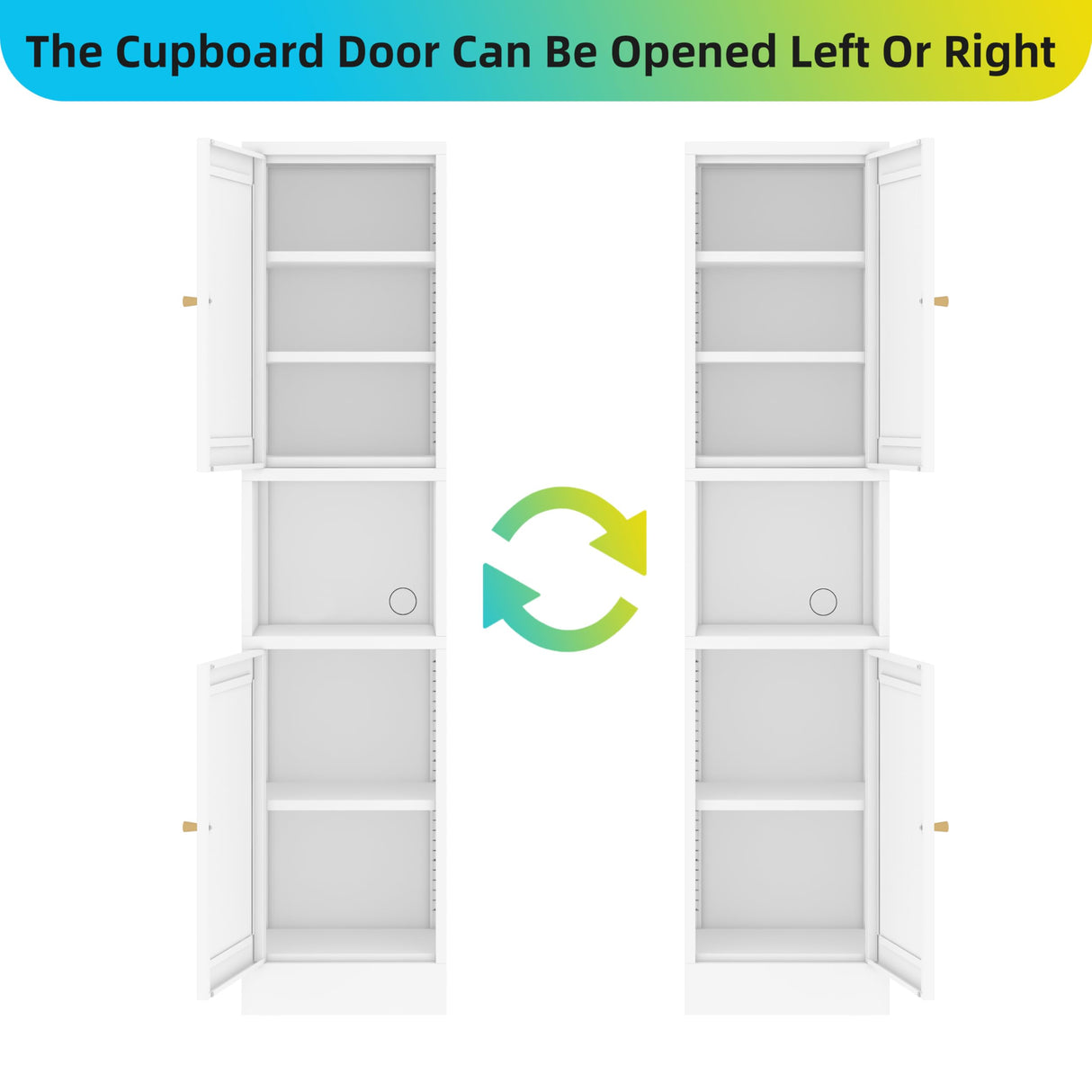 XIUSVON Tall Narrow Storage Cabinet - 67" Slim Bathroom Organizer with 3 Adjustable Shelves, 2 Doors (Left/Right Opening),Metal Floor Cabinet for Small Spaces, Bathroom & Kitchen (Metal, White) XIUSVON