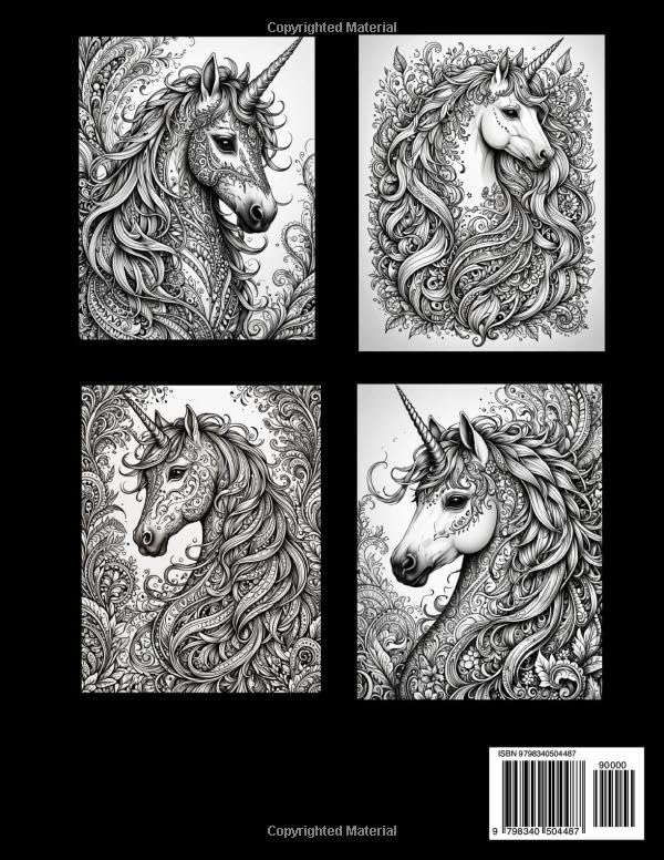 Unicorn Adult Coloring Book: Beautiful Mythical Magical Beasts of Legend and Mystery WoodArtSupply