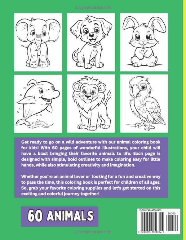 Animal Pals Coloring Book: Cute Animal Coloring Book For Kids Ages 4-8 Lindesa