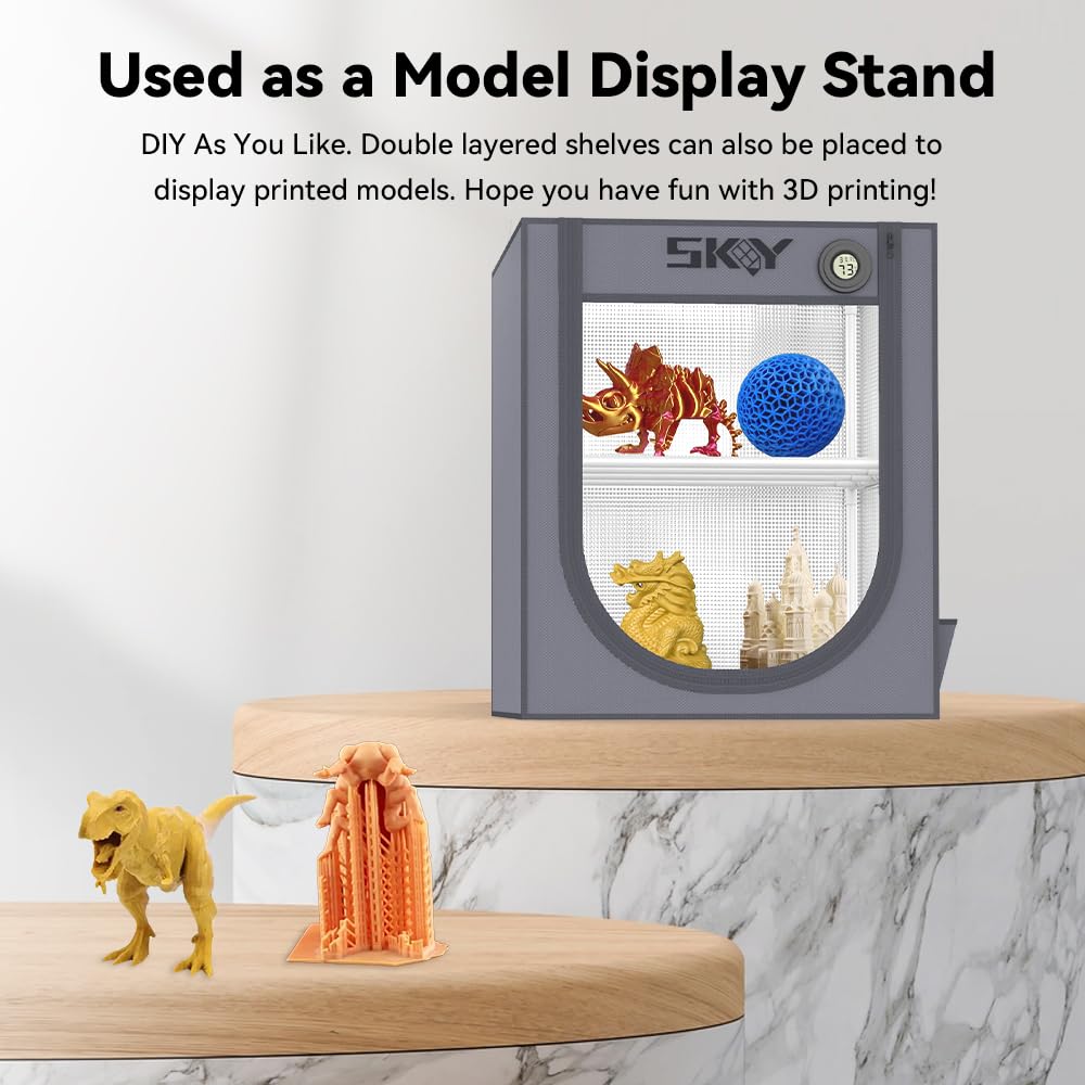 3D Printer Filament Storage Box with Hygrothermograph,Dustproof and Waterproof Storage Box Isolate Pets for Storage Double Layer Storage Rack and Easy to Store 20 roll Pack Cregrant3D