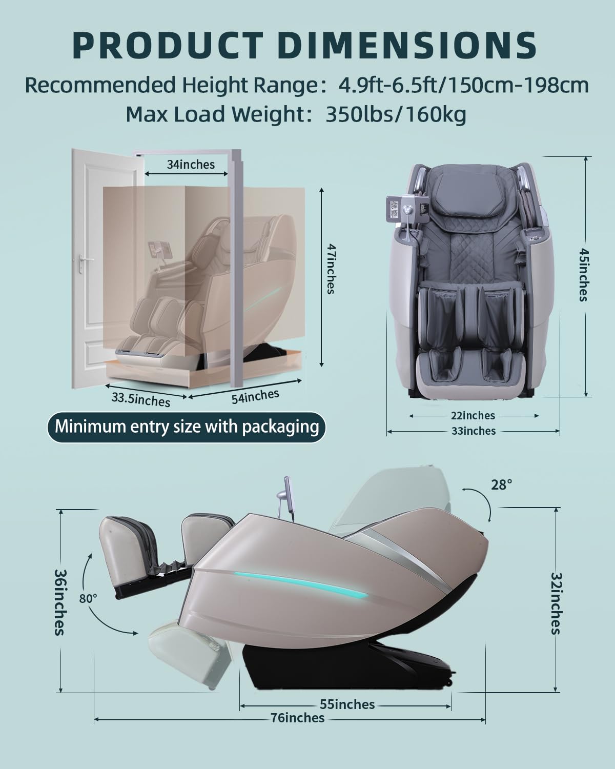 RelaxRelife Massage Chair Full Body, 4D Zero Gravity Massage Chairs, 20 Auto Modes, 11 Massage Technique, 40 Airbags Shiatsu Massage, APP Control with HiFi Bluetooth Speaker Grey RelaxRelife