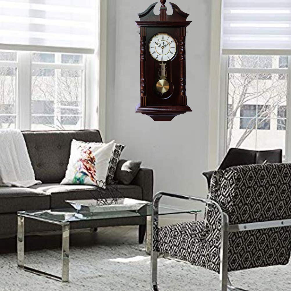 Vmarketingsite Wall Clocks: Grandfather Wood Wall Clock with Chime. Pendulum Wood Traditional Clock. Makes a Great Housewarming or Birthday Gift Wall Clock Chimes Every Hour with Westminster Melody Vmarketingsite