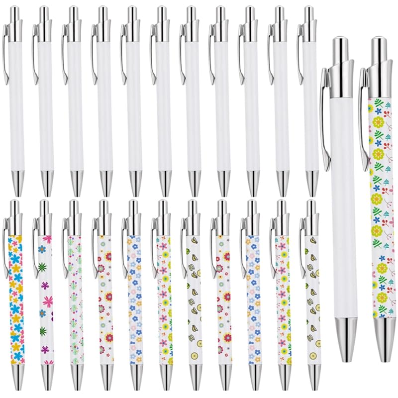 24 Pcs Sublimation Pens Blank Sublimation Coated Pen With Shrink Wrap Heat Transfer Pen Sublimation Ballpoint Pen,Aluminum Customized Clip Pen Personalized Pen For DIY Office School Stationery Supplie ZhouBoat