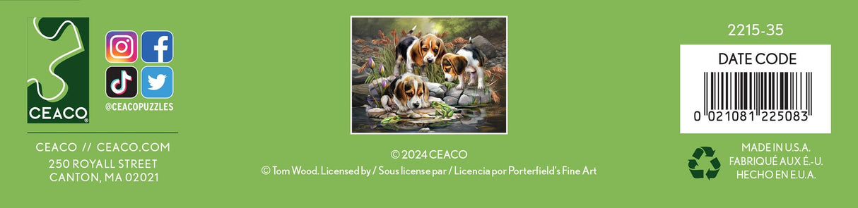 Ceaco - Tom Wood - Baby Beagle Brothers - 300 Oversized Piece Jigsaw Puzzle Ceaco