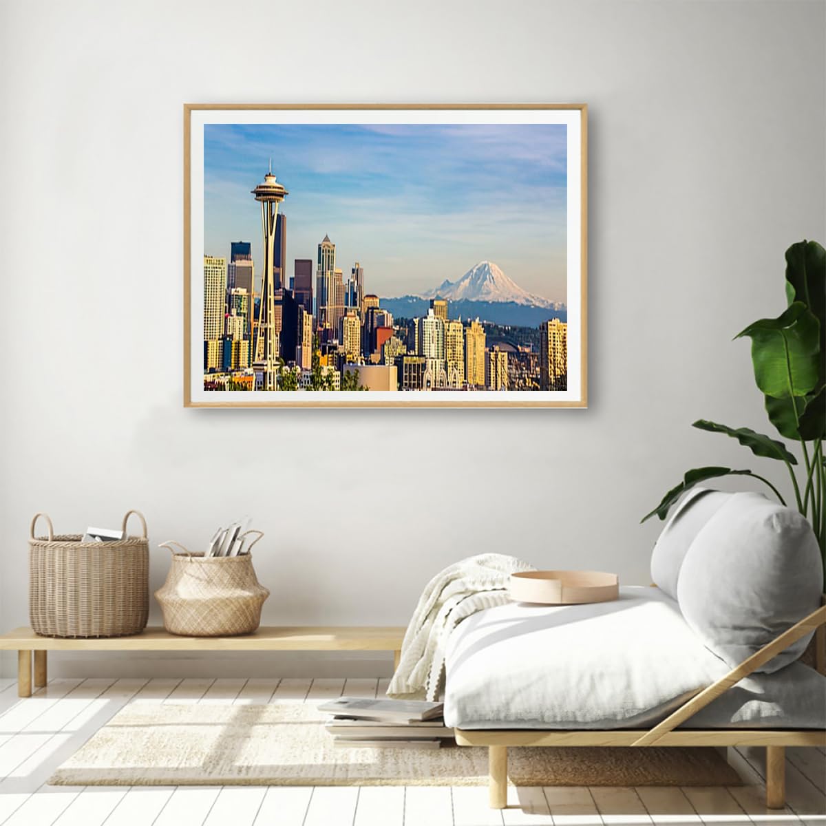 YEEIFFD Diamond Painting Seattle Mount Rainier Giving The Backdrop to Seattle Skyline for Adult Painting Kits Diamond Art Perfect for Home Wall Decor 12"x16" YEEIFFD