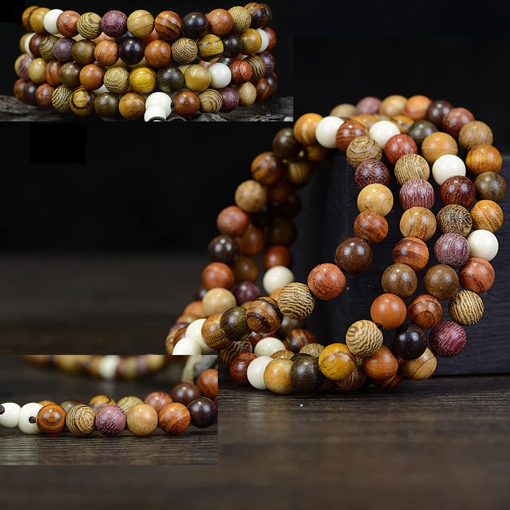 CarpenterC 200pcs 8mm Gorgeous Natural Round Polished Rosewood Loose Beads for Jewelry Making DIY Handmade Crafts CarpenterC