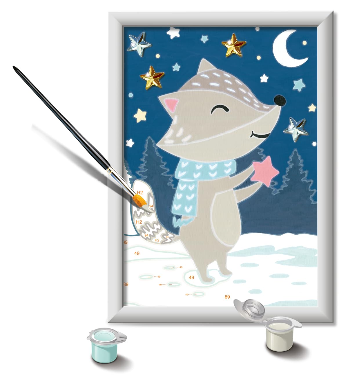 Ravensburger CreArt Cute Badger Paint by Numbers Kit for Kids - Painting Arts and Crafts for Ages 7 and Up Ravensburger