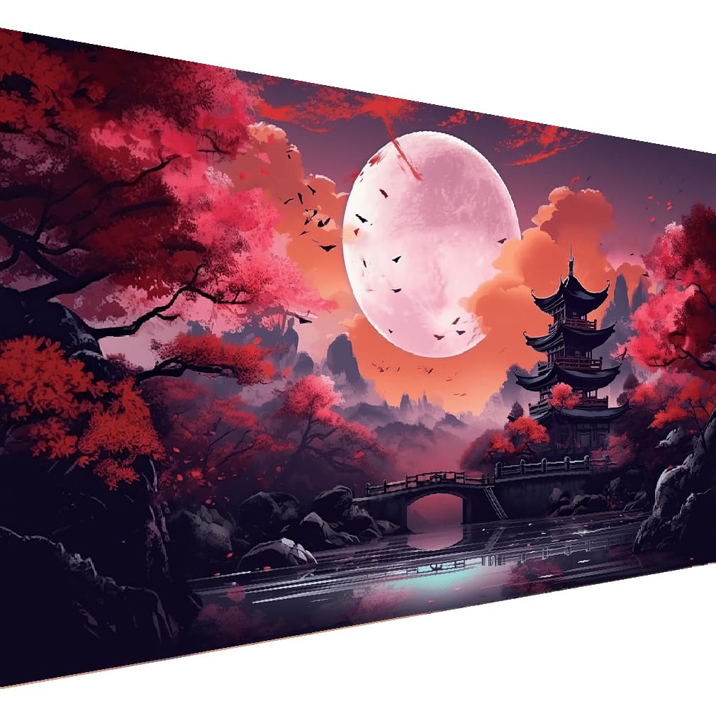 5D Large Diamond Art Painting,Moon Diamond Painting Kits for Adults,DIY Full Drill Crystal Rhinestone Chinese style Arts and Crafts,Gem Art Painting with Diamond Home Wall Decor 27.5 X 15.7inch pchmcu