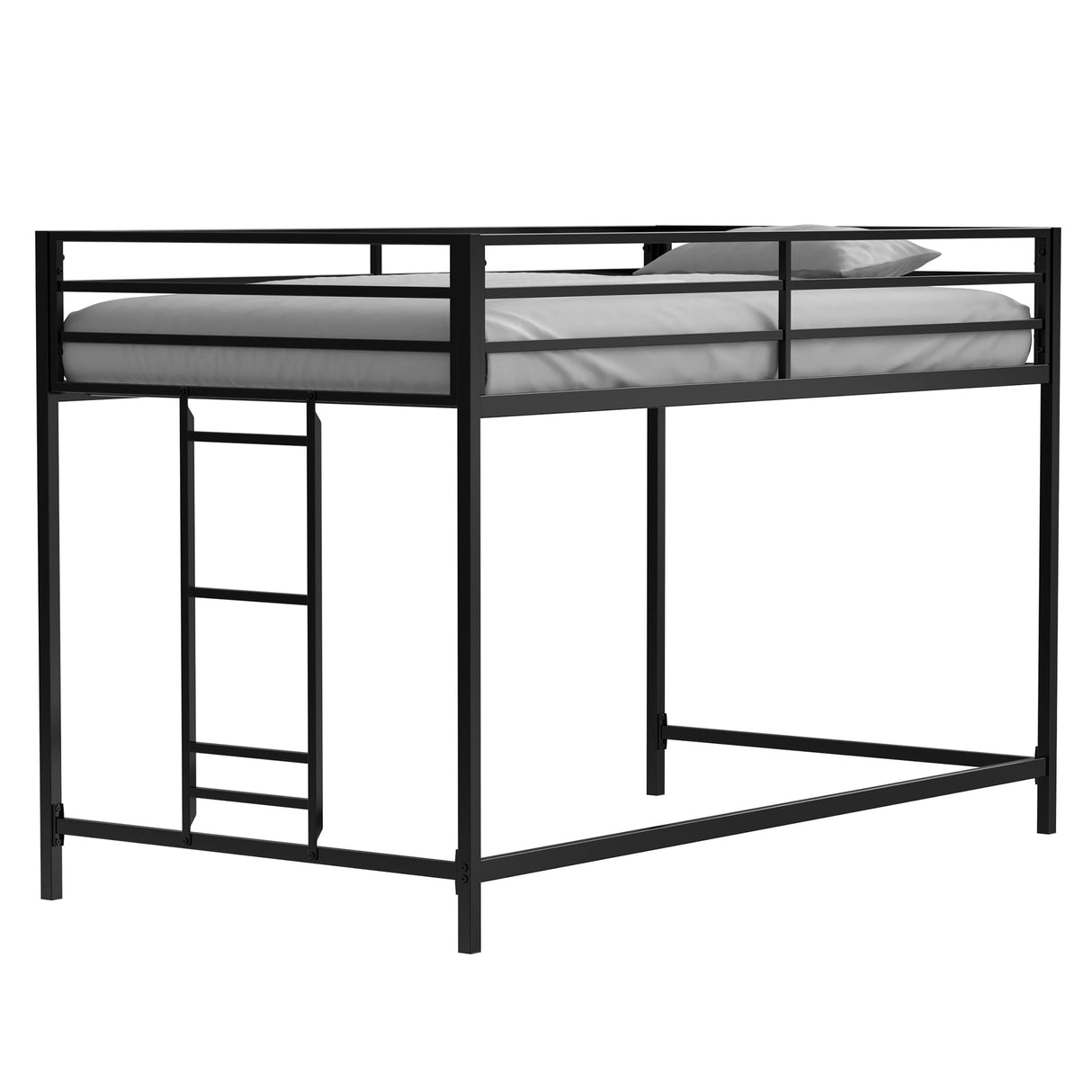 Twin Size Low Loft Bed for Kids,Metal Loft Bed Frame for Boys Girls,Kids Loft Bed Twin Size,Junior Low Loft Bed, Black Bellemave
