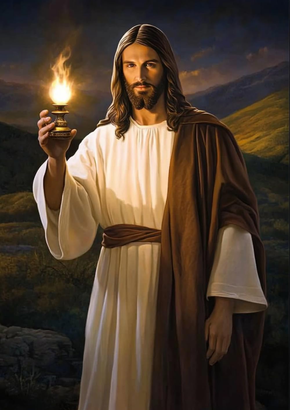 MaiYiYi Jesus Diamond Painting by Numbers, 5D Full Round Drill Religion Diamond Art Kits, God Light of Hope Diamond Painting Set for Adult Beginner Home Wall Art Decor (30X40 CM) MaiYiYi