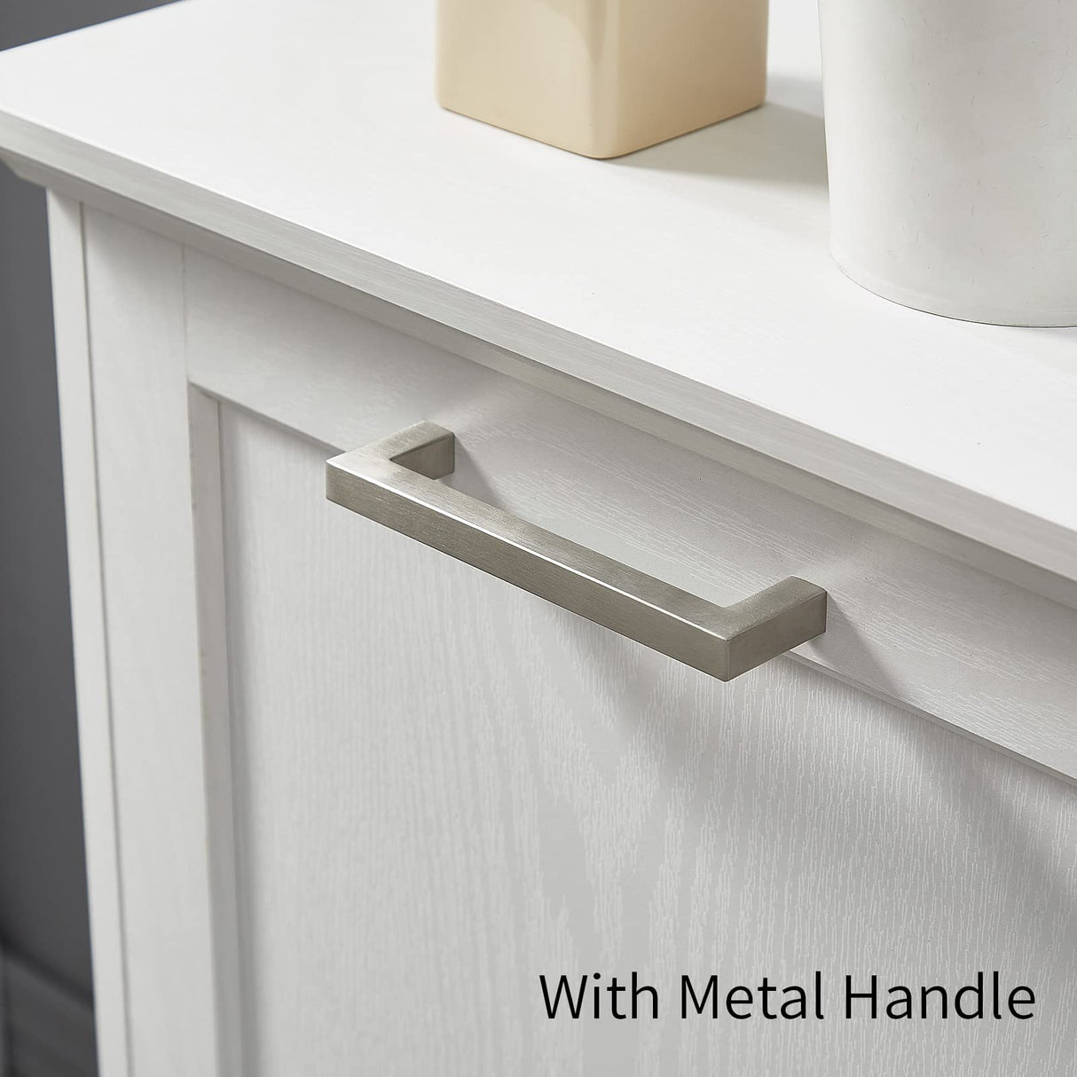 OLD CAPTAIN Tilt-Out Laundry Sorter Cabinet/Wooden Tilt Out Trash Cabinet, with Negative ion and deodorizing Function to Ensure The Cleanliness of The Kitchen Trash can(White)… OLD CAPTAIN