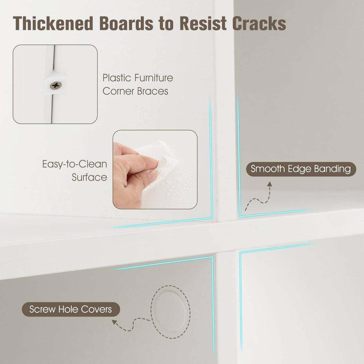 Tangkula Modern 9-Cube Wooden Bookshelf with Anti-Tipping Kits - Stylish Open Storage for Living Spaces Tangkula