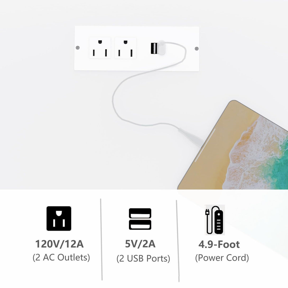 Irontar Rattan Nightstand with Charging Station, Night Stand with 3 Large Rattan Drawers, Accent End Table, Bedside Table with Solid Wooden Legs for Bedroom, White and Natural BZZ006WME Irontar