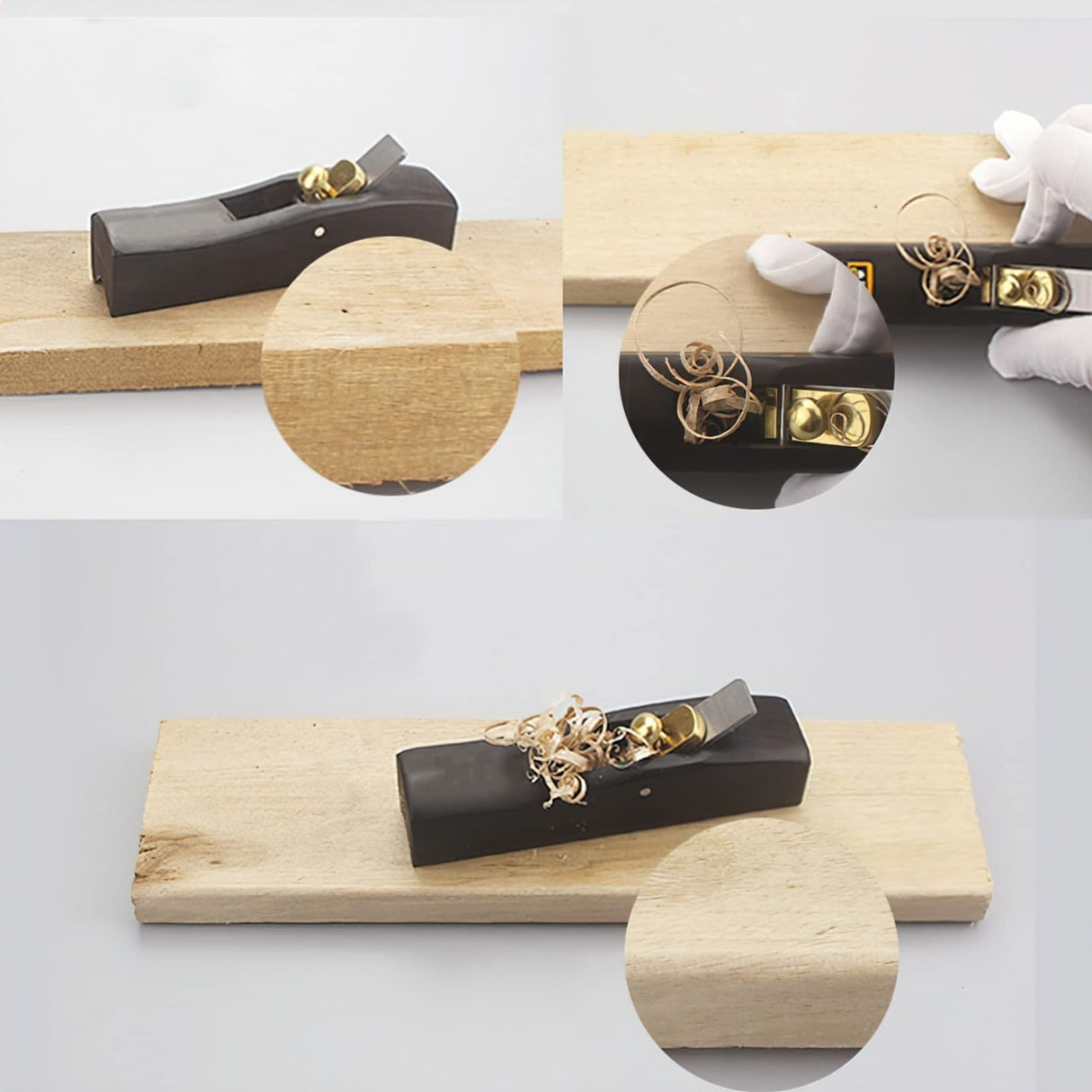 Wooden Hand Plane, Mini Arc Bottom Hand Planer, Wood Block Plane Carpenter Hand Tools for Edge Trimming/Corner Shaping/Chamfer LIXINDEE