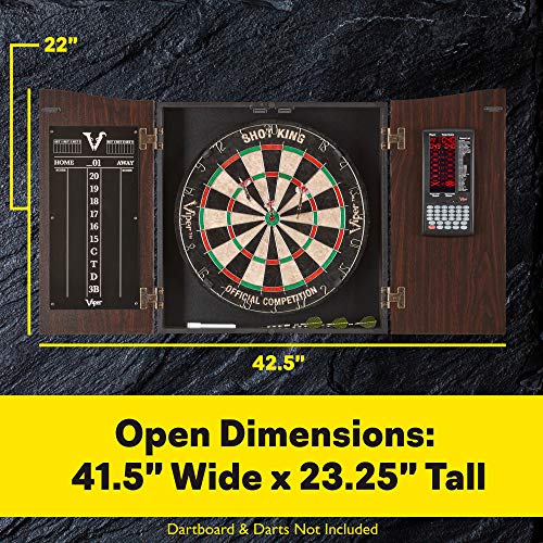Viper Vault Deluxe Dartboard Cabinet with Integrated Pro Score ,Mahogony Finish Viper