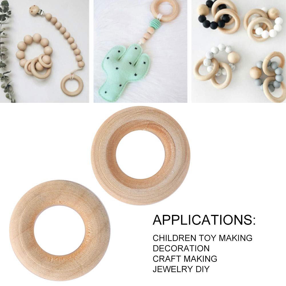 Wooden Rings, 200pcs 20mm Wooden Rings for Crafts, Unfinished Wood Rings Smooth Wood Circles for DIY Connectors, and Jewelry Making ZJchao