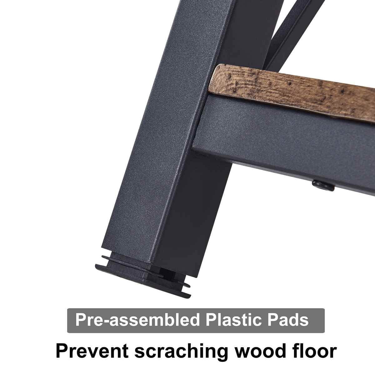 BON AUGURE Industrial Sofa Console Table for Entryway, 3 Tier Foyer Table for Hallway, Rustic Hall Tables Behind Couch (47 Inch, Rustic Brown) BON AUGURE