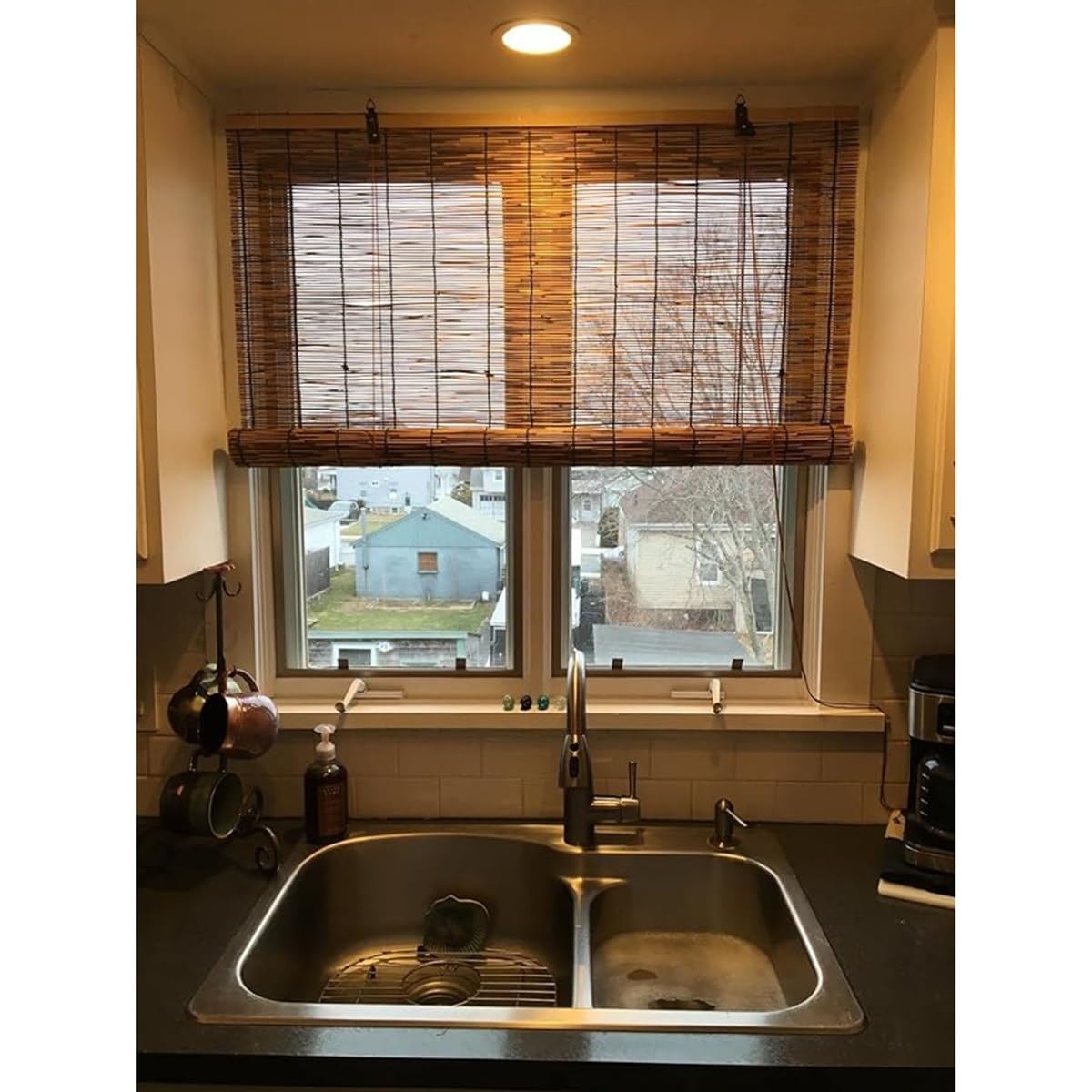 Bamboo Window Blinds 25" 26" 27" 28" 31" 32" 33" 34" 35" 36" 40" 41" 42" 43" 44" 45" 46" 47" 49" 50" 56" 57" 72" Wide, Natural Bamboo Roll Up Curtain Woven Custom Shades Cordless (Size : 36" W x 72" WoodArtSupply