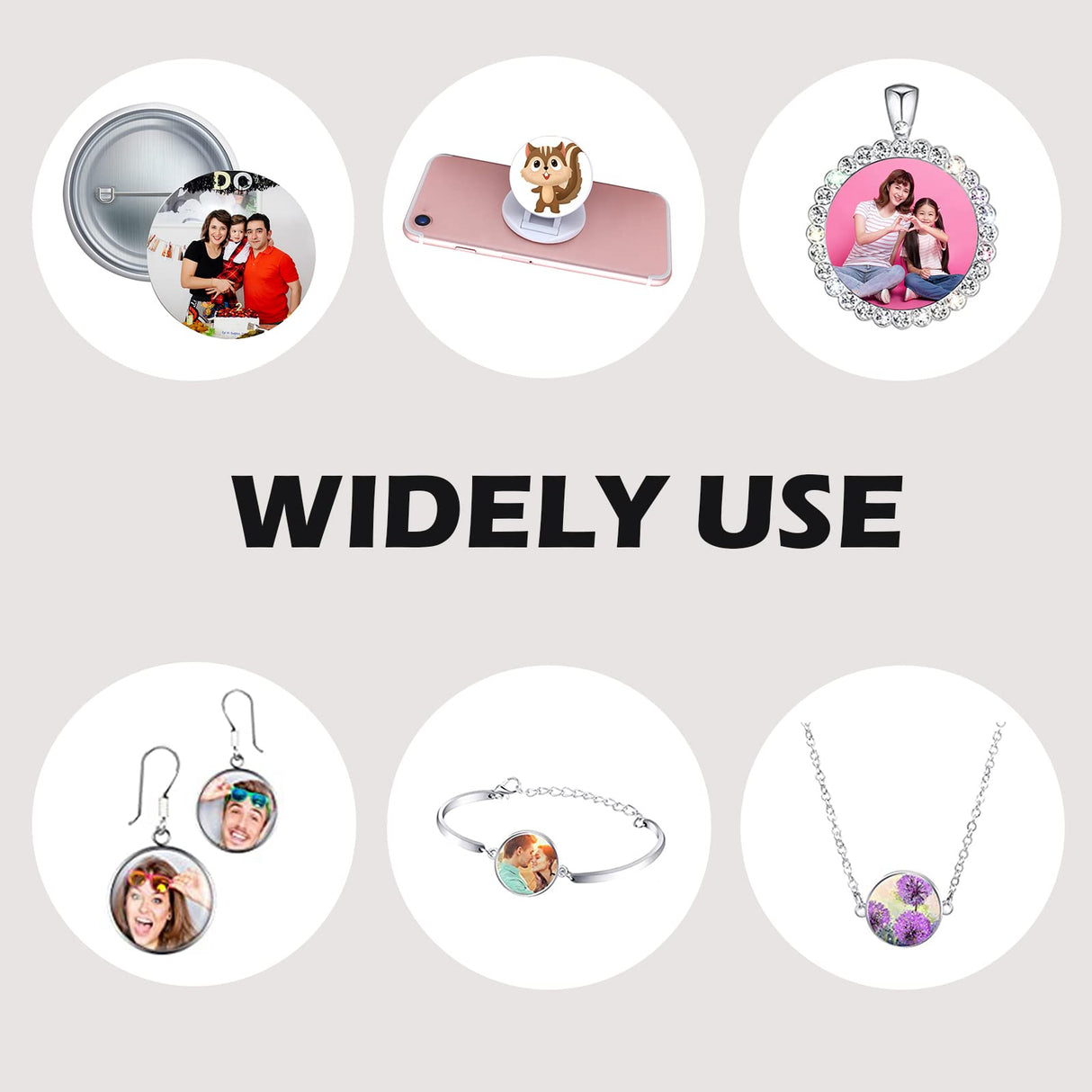 50 Pieces 1.5 Inch Sublimation Blank Aluminum Stickers Sublimation Aluminum Sheet Round Metal Board Photo Pendant DIY Heat Transfer Personalized Bracket Collapsible Phone Holders XiyaxiVici