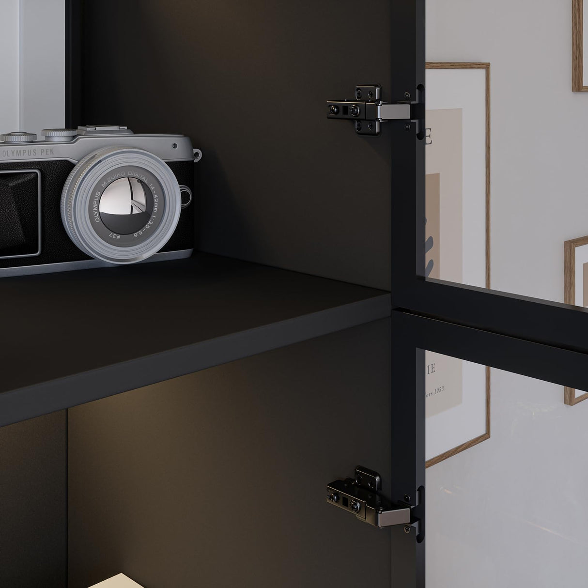 Bobve 5-Tier Elegant Glass Display Cabinet with 4 Doors for Collectibles and Books, 78.7" Tall Bobve