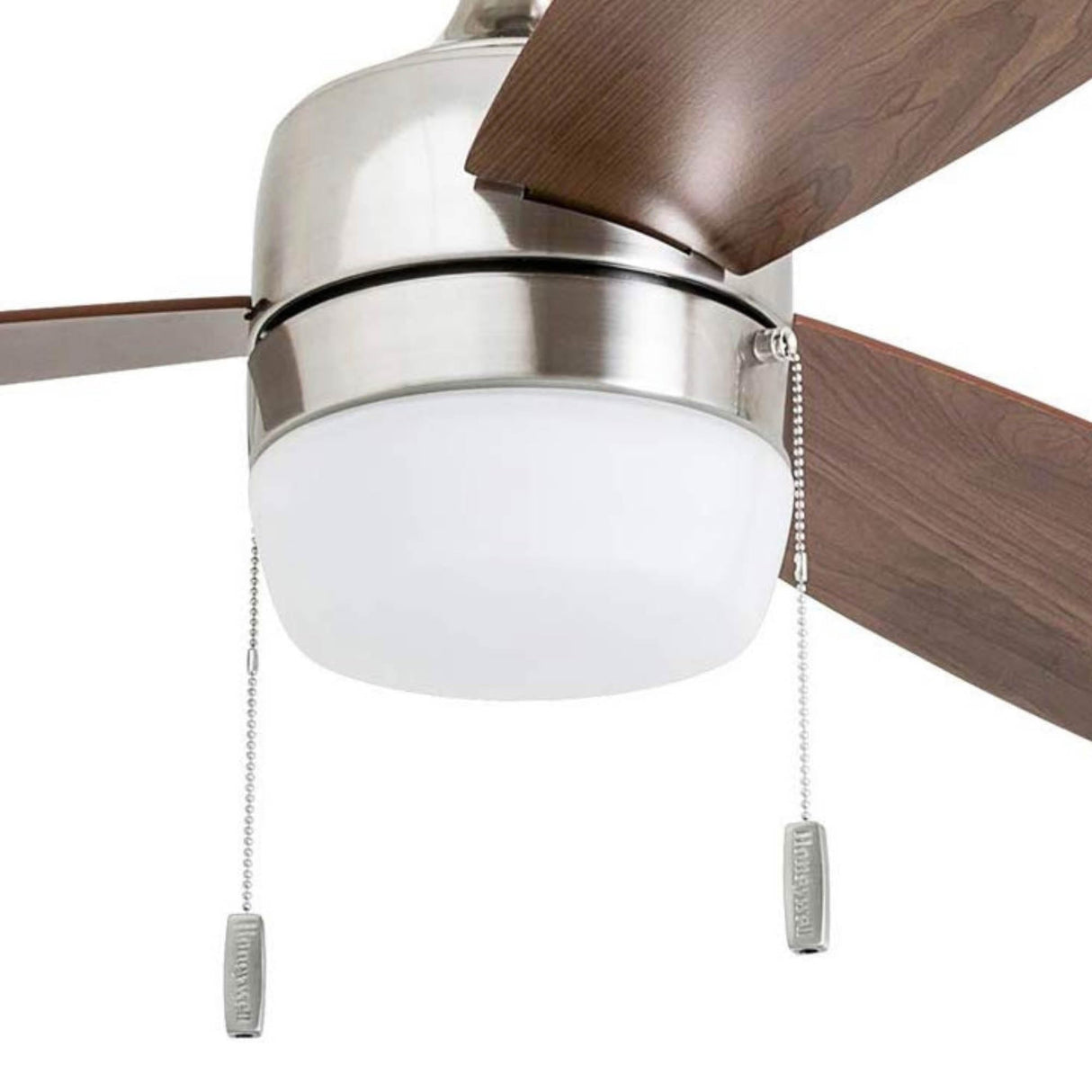 Honeywell Ceiling Fans Barcadero Modern 44 Inch Ceiling Fan with Light, Pull Chain LED Indoor Fan with 3 Blades, Maple and Brown Maple Blade Finish Options, Brushed Nickel (50616-01) Honeywell Ceiling Fans