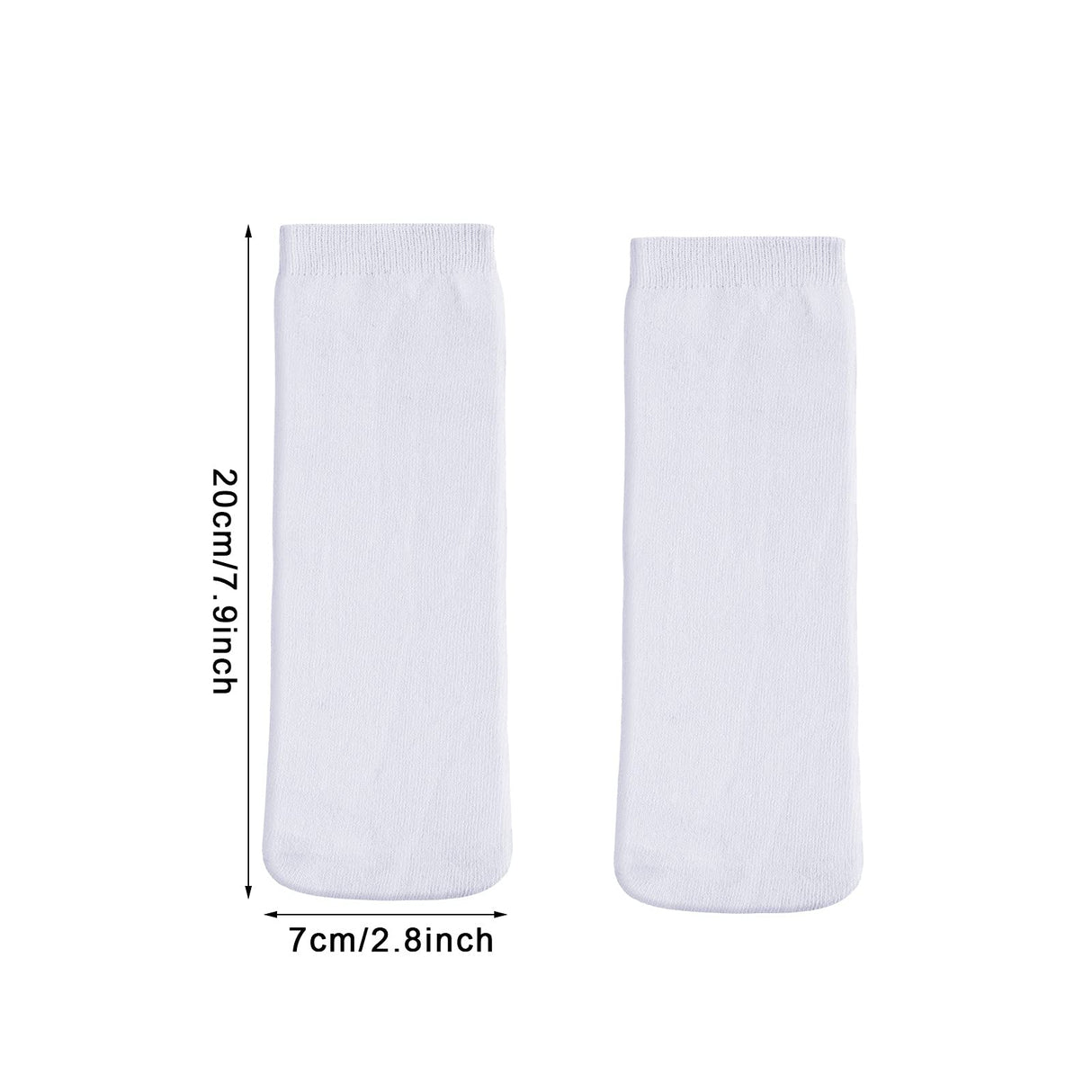 10 Pairs Blank White Sublimation Socks Printable Athletic Crew Sock (20 cm Long) Syhood