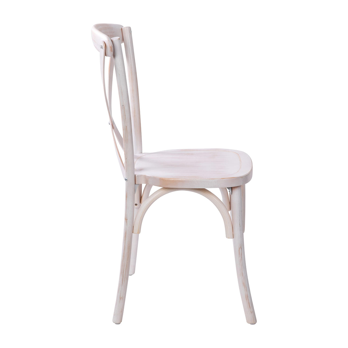 Merrick Lane Bardstown Bistro Style Wooden Dining Chair - Lime Wash - High X-Back Merrick Lane