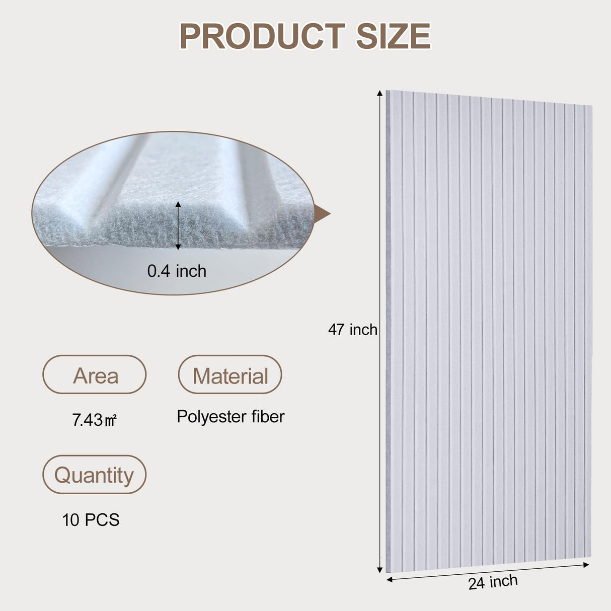 10Pack Large Acoustic Panels, 48x24x0.4 inch Sound Proof Panels for Walls, Self-Adhesive Sound Dampening Wall Panels, Noise Absorbing Decorative Wall Panels, Wall Noise Blocker for Home Studio (Grey) Lakexus