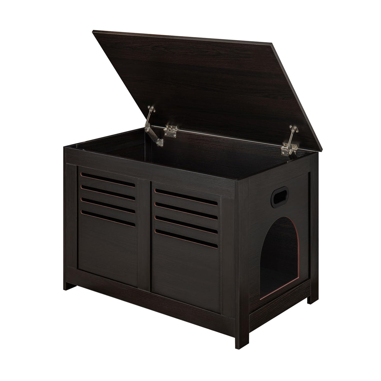 DINZI LVJ Litter Box Enclosure Furniture, Flip Top Hidden Litter Box with Good Ventilation, Litter Box Cabinet, Wooden Cat Washroom Fit for Most of Cat and Litter Box, Indoor Cat House, Espresso DINZI LVJ