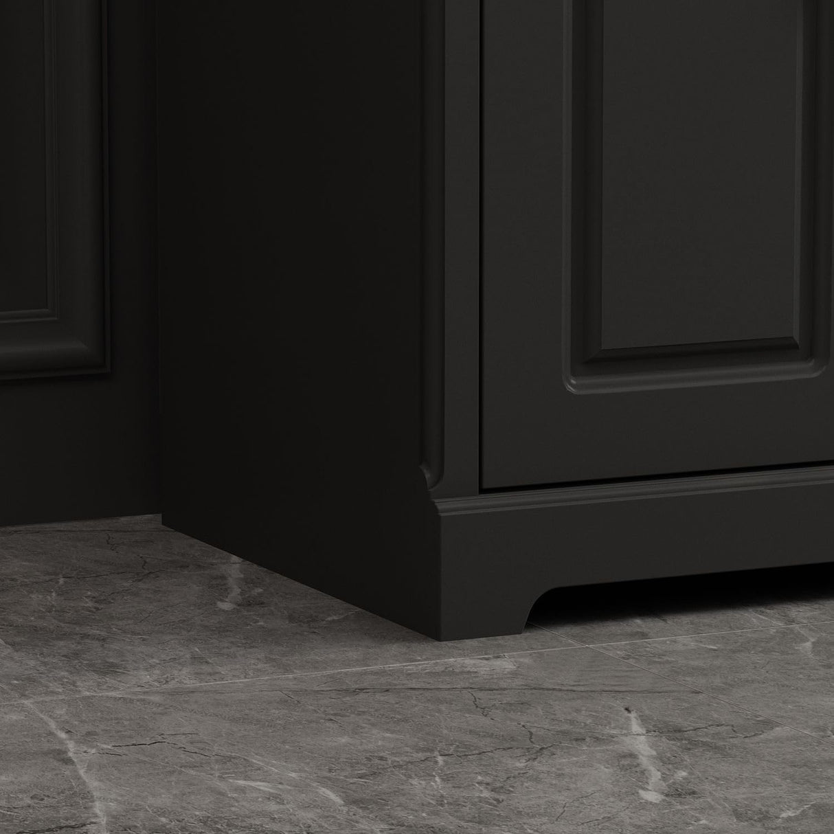 MOUMON Sideboard Credenza with Doors and Shelves, Credenza Sideboard Buffet with Drawers, Buffet Table Home Bar Cabinet for Kitchen Living Room Black (59.1”W x 15.7”D x 33.5”H) MOUMON