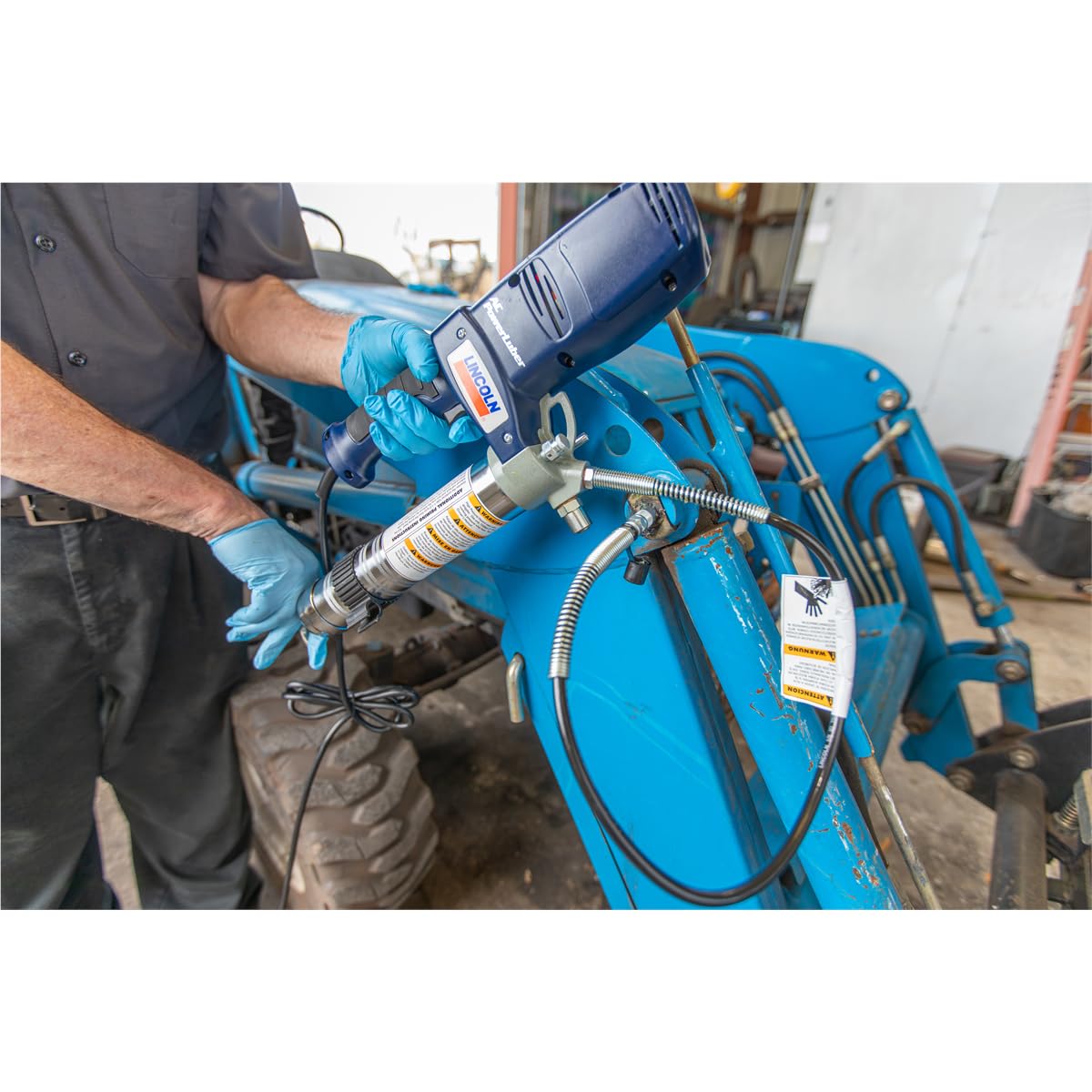 Lincoln AC2440 120 Volt Corded Electric Grease Gun with 2-Speed Transmission, Variable-Speed Trigger, 3.6 oz (L) / 10.5 oz (H), 30 Inch Flex Hose, Safety Relief Valve, Bulk Fill or Grease Cartridge Lincoln