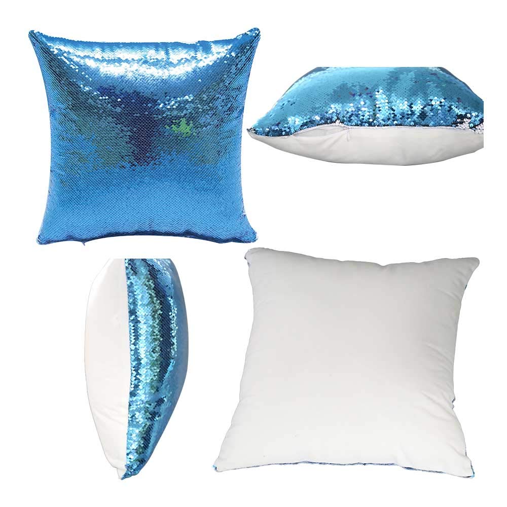 FOKOCALI 10PCS Sublimation Pillow Cover Mixed Color Square Blank Reversible Sequin Magic Swipe Cushion Case 15.75 x 15.75in US Stock FOKOCALI