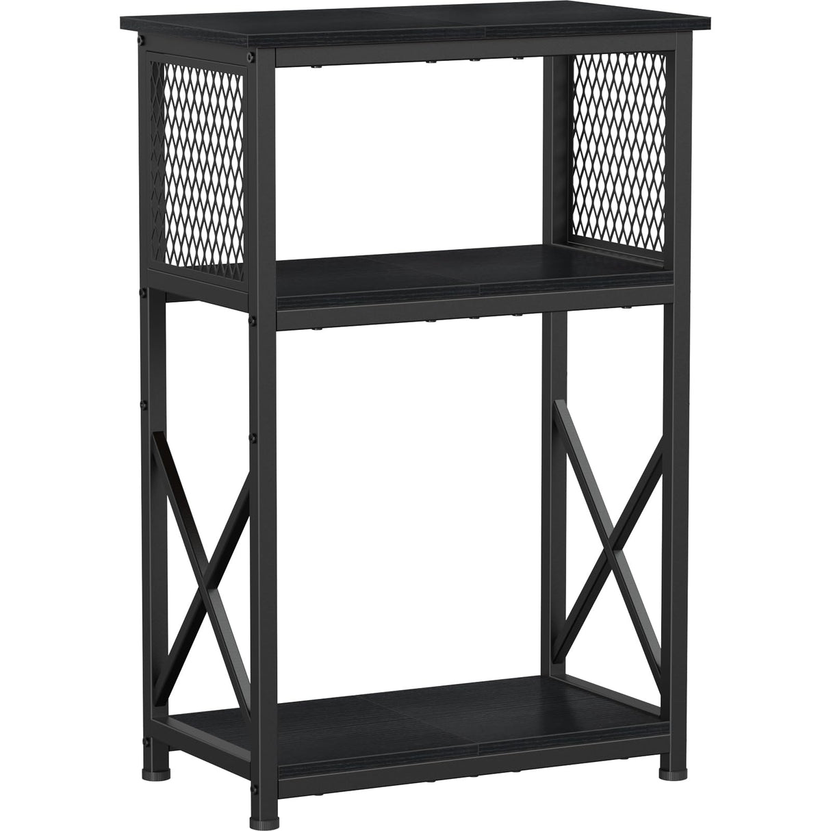 Snughome Fish Tank Stand, 10 Gallon Aquarium Stand with Storage, 3 Tier Heavy Metal Fish Tank Stand Fish Tank Shelf 20.47" x 11.42" x 30.91", Black Snughome