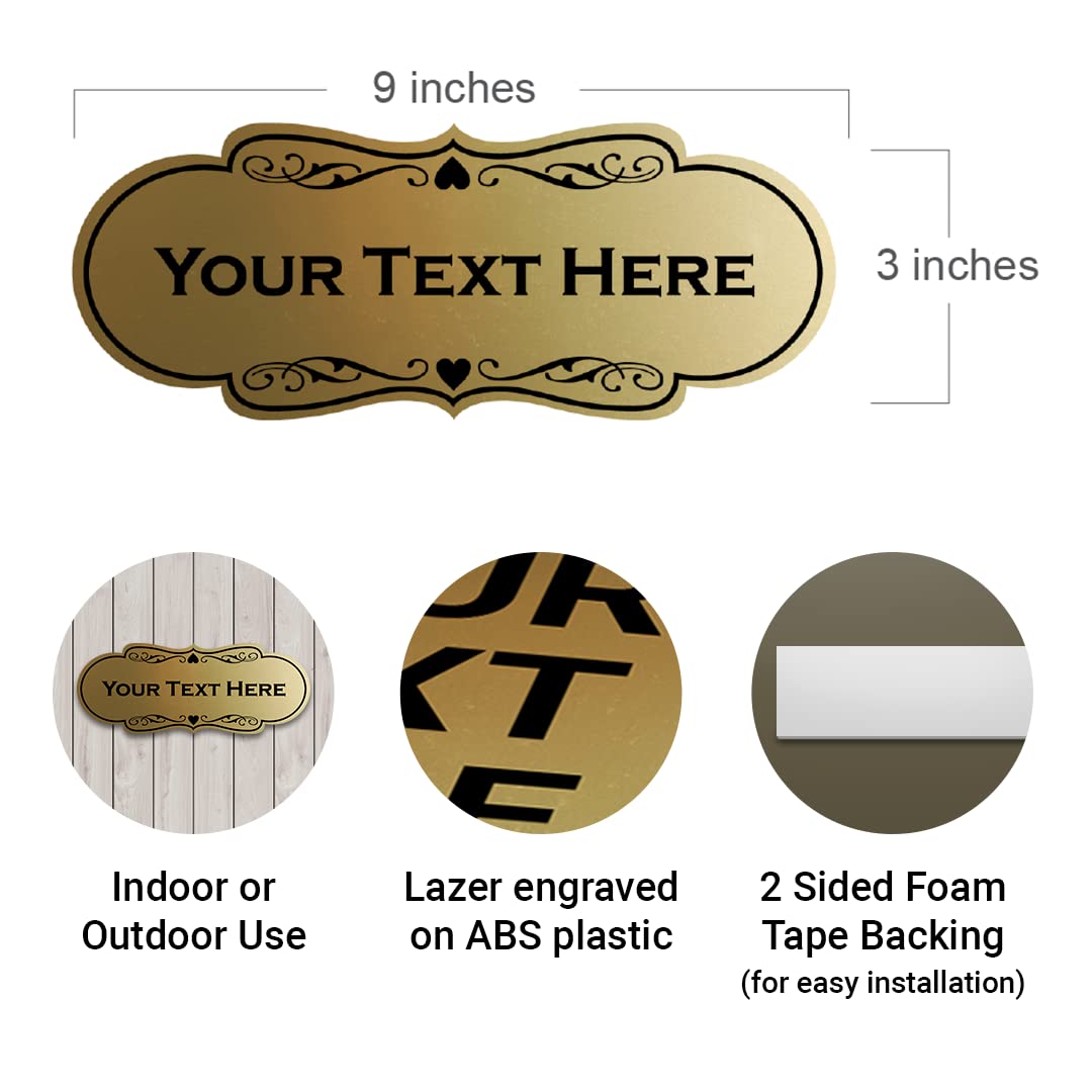 Designer Custom Personalizable Plastic Wall or Door Sign | Your Custom Message | Enter Your Text | Easy to Install Comes With Strong 2 Sided Foam Tape | Business Signs | Home Signs | Property Signs | Signs ByLITA