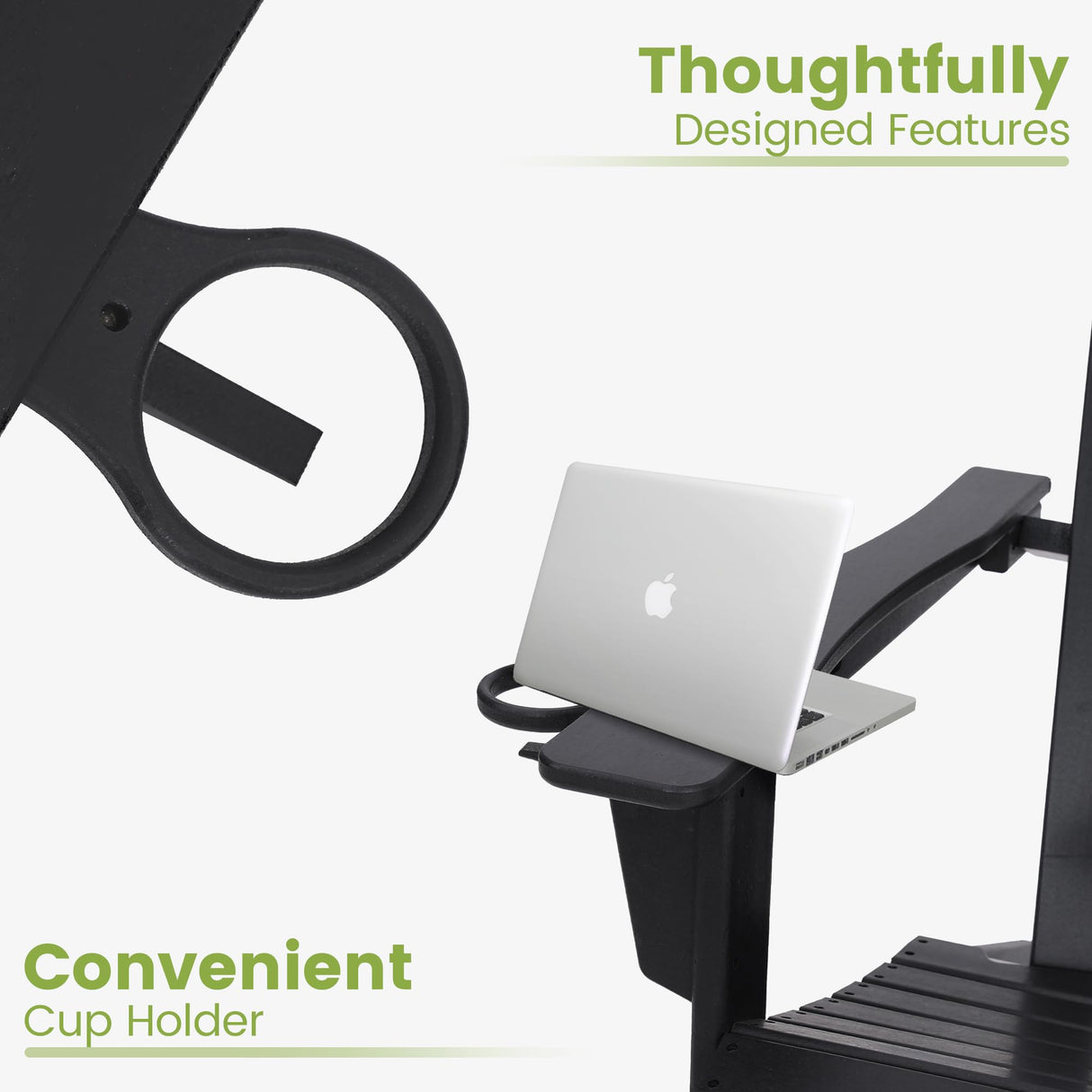 wildformers Adirondack Chair, Set of 2, Weatherproof Outdoor Fire Pit Chair, Perfect for Patio, Porch, Deck, and Garden, Black wildformers