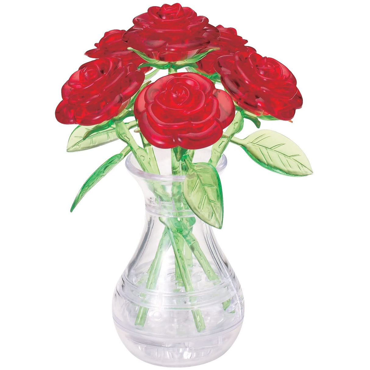 BePuzzled | Roses in Vase Original 3D Crystal Puzzle, Ages 12 and Up, Red Bepuzzled