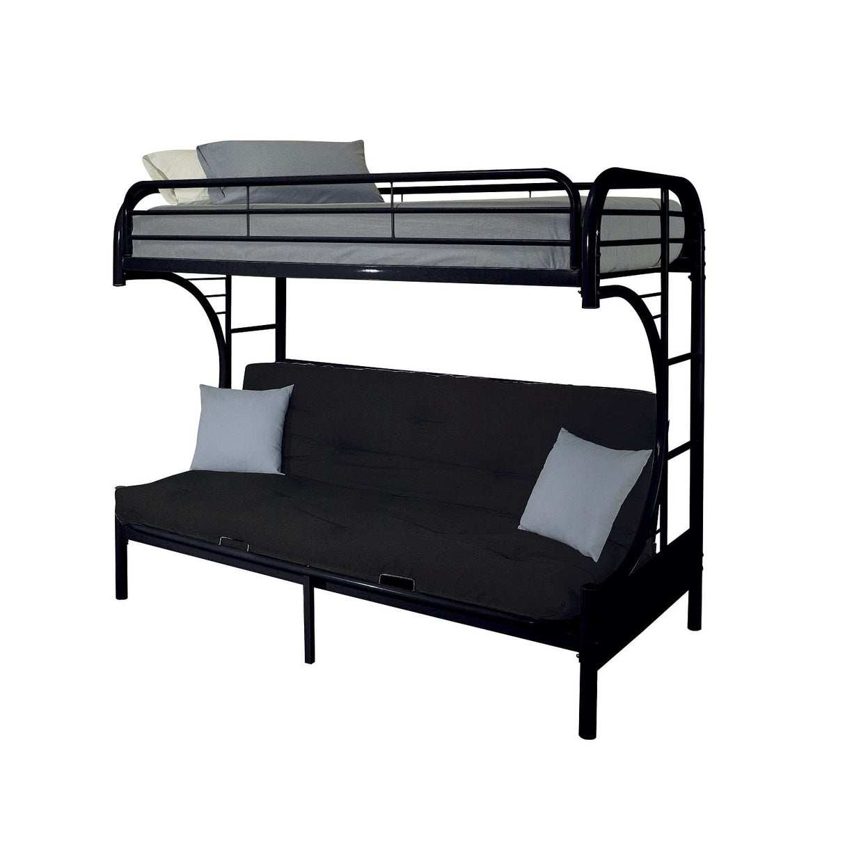 simple relax Metal Twin XL Over Queen Futon Bunk Bed in Black simple relax