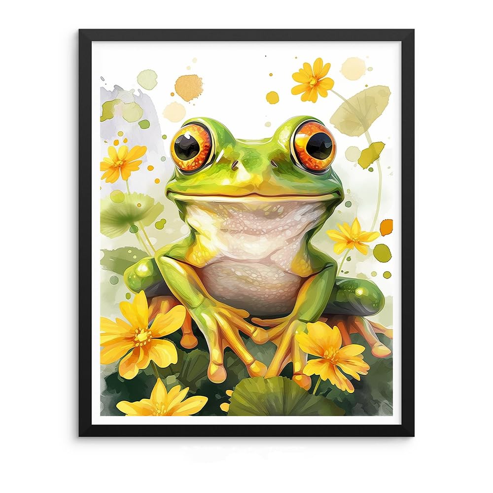 Natuyalo Paint by Numbers for Adults Beginner, Frog Acrylic Easy Paint by Numbers Kits Animal Craft Kits for Adults Suitable for Home Wall Decoration Flameless 16x20 Inch Natuyalo