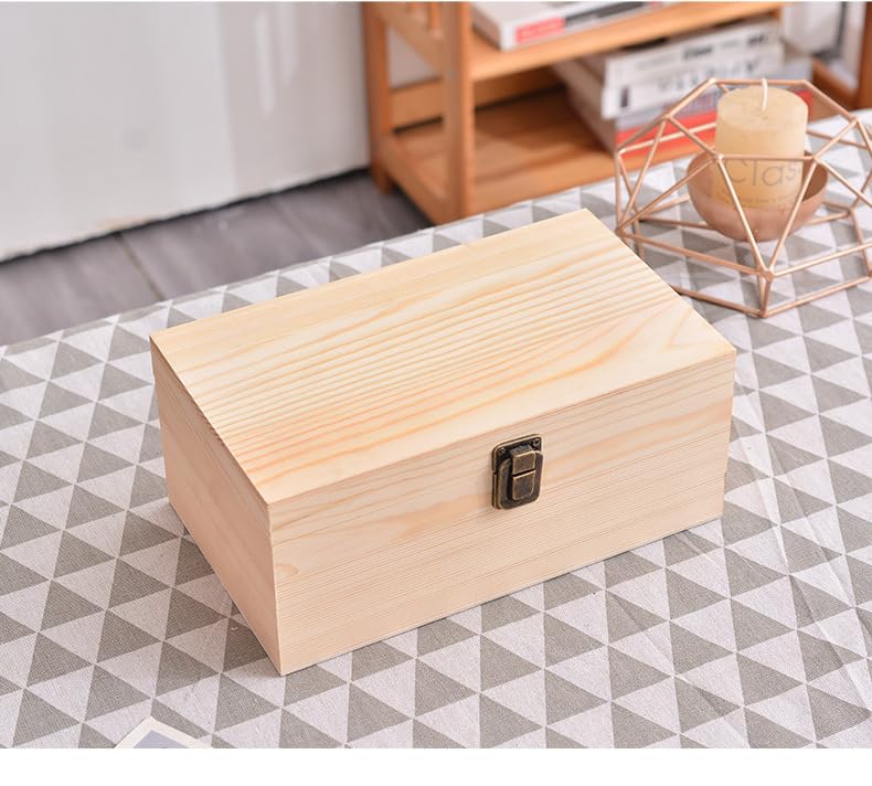 Wooden Boxes for Crafts, Natural Wooden Boxes 6.7 x 5.1 x 3.2 Inch, Reusable Wooden Boxes for Art and DIY Hobbies, Jewelry Boxes and Wooden Gift Boxes for Home Storage YXFZPAN