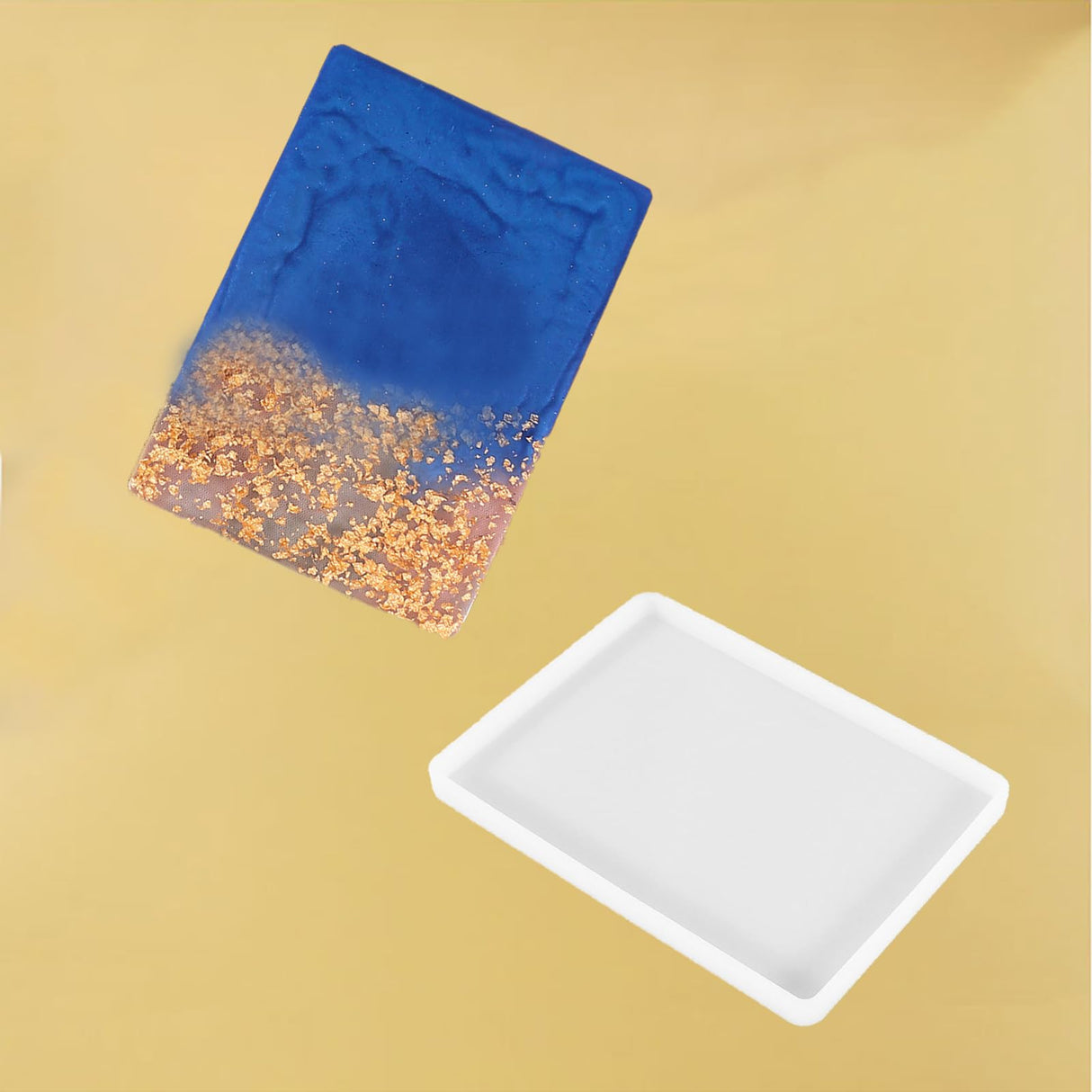 2pcs 7x5 inch Resin Tray Molds, Rectangle Silicone Molds, Flat Concrete Molds Resin Epoxy Silicone Board Molds for Resin Epoxy DIY SXYYDSG