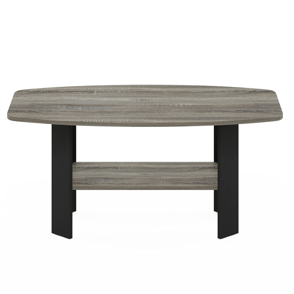 Furinno Simple Design Coffee Table, French Oak Grey/Black Furinno