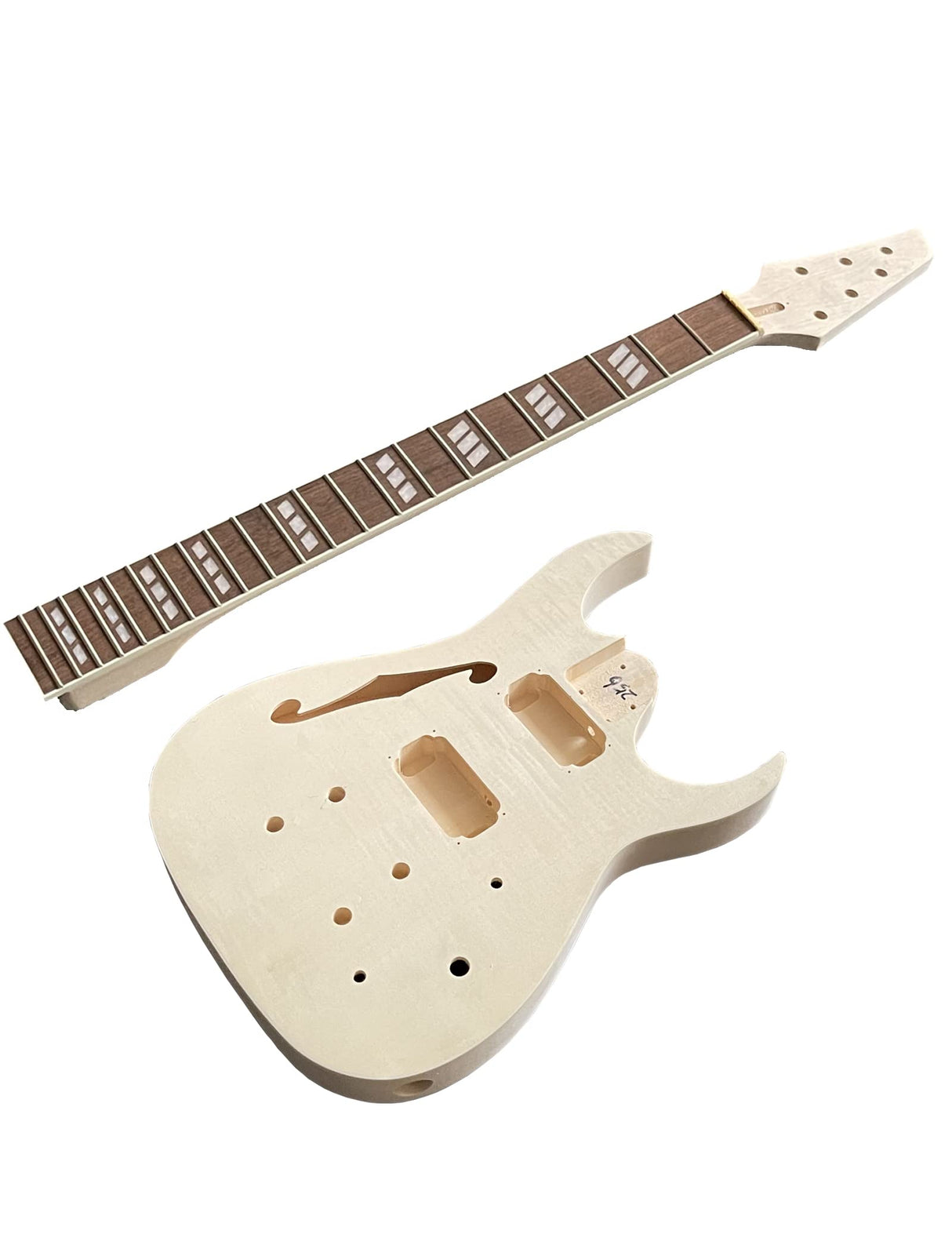 Fistrock DIY Electric Guitar Kit Beginner Kit 6 String Right Handed with Flamed Maple Veneer Top Basswood Body Hard Maple Neck Rosewood Fingerboard Chrome Hardware Build Your Own Guitar. Fistrock
