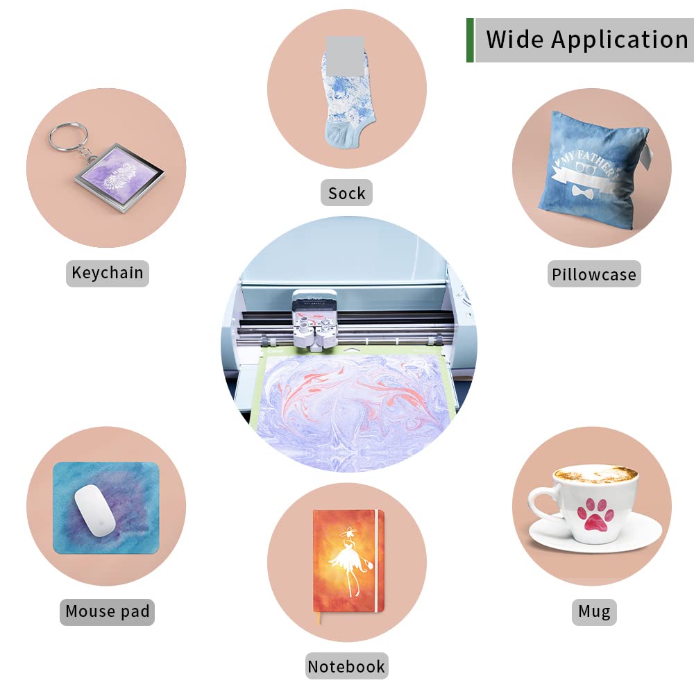 Transfer Sheets-Watercolor Sublimation Paper, Transfer Paper for Blank T-Shirts Cup Coasters Mug,8pcs/Set, 12"x12" Lucky Goddness