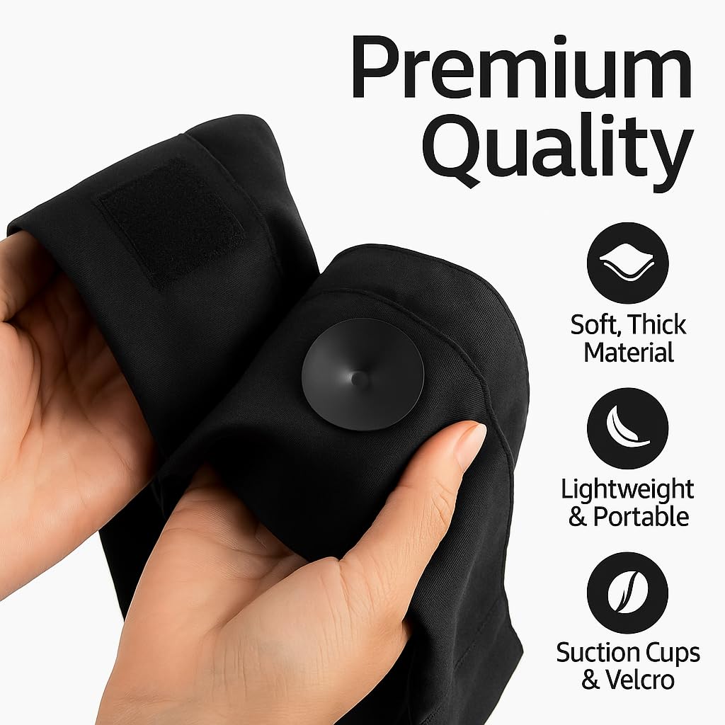 DREAM ART Anywhere Portable Blackout Curtain/Adjustable Blackout Shades/Temporary Blackout Blinds with Suction Cups for Nursery,Children Kids Bedroom or Travel Use,Black,1 pc W51xL71Inch(130X180cm) DREAM ART