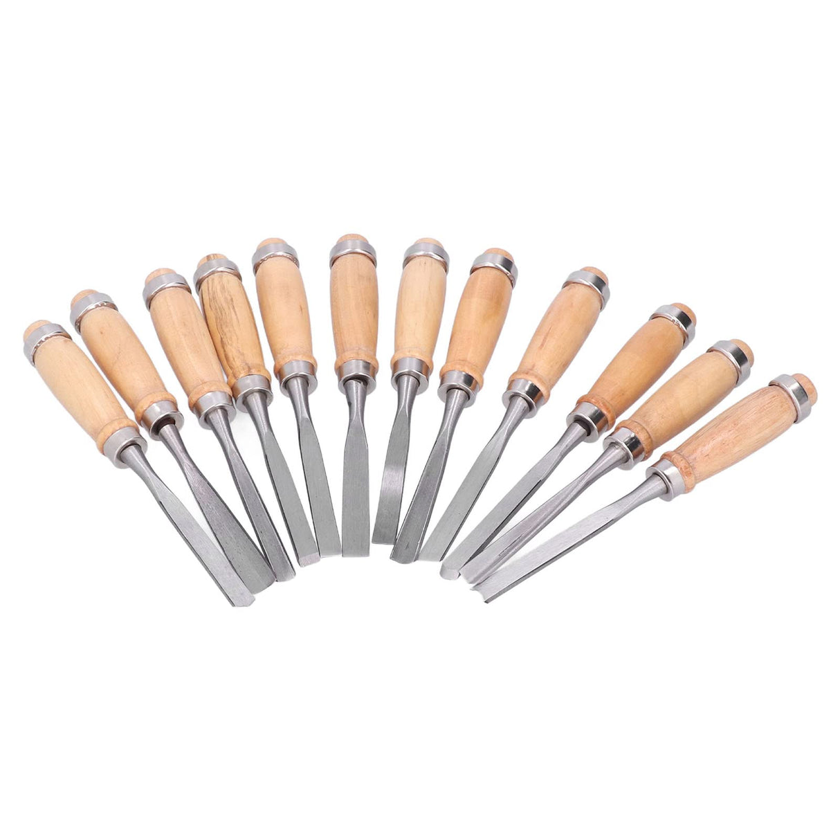 12Pcs 8inch Wood Turning Tools with HSS Blade Woodworking Lathe Chisel Set HRC58~62 High Hardness with Wood Handle for Modeling, Carving, Cutting,Woodworking Carving Gouge Accessories Tissting