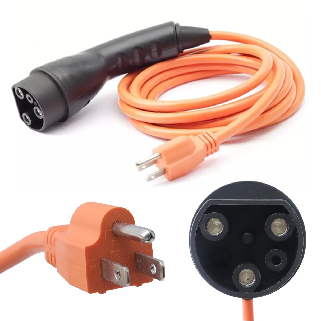 2.04.0620 Charging Power Cord Compatible with Evolution ICON EV Golf Carts 120V 3 Pin Charge Cable Assembly Replacement# ST-031016-PT JINGTAO88
