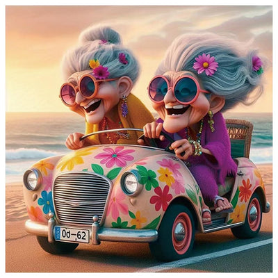 Kulvci Car Diamond Painting Kits for Adults, Round Full Drill Diamond Art Kits, 5D DIY Diamonds Crafts for Home Wall Decoration Gifts 12×12inch