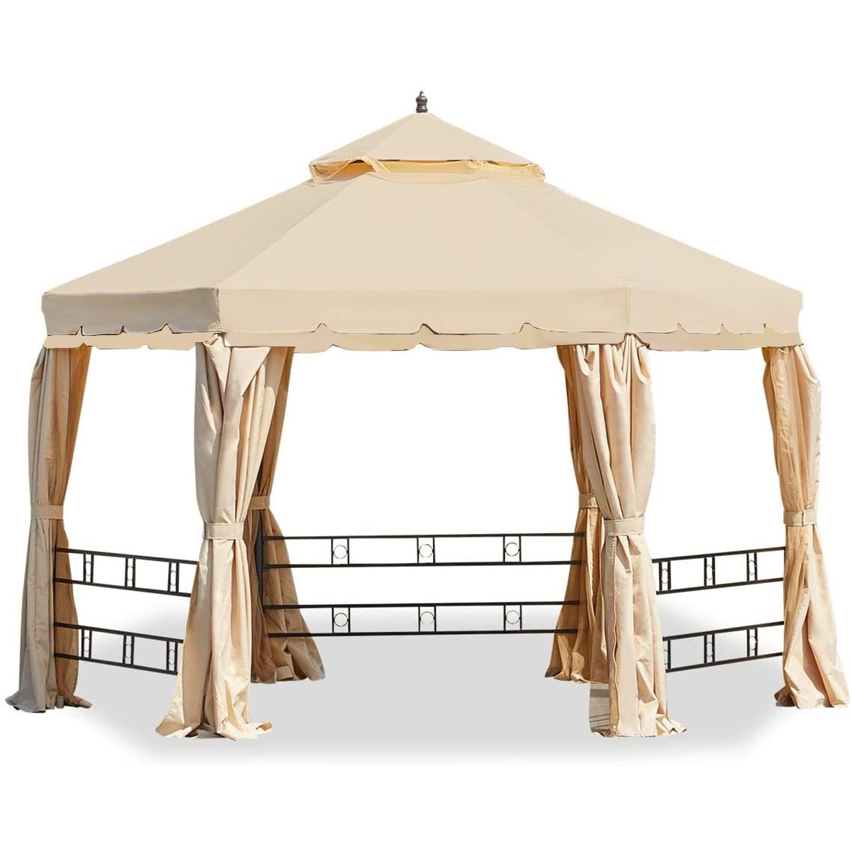 Garden Winds Replacement Canopy Top Cover Compatible with The Erommy 12ft Hexagon Gazebo - Riplock 350 Garden Winds