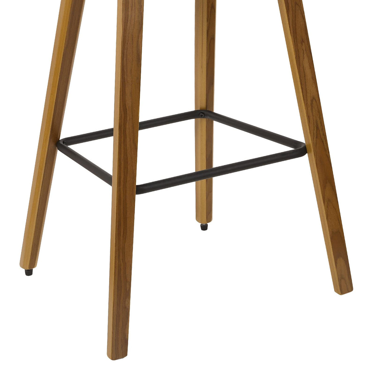 Mid-Century Modern Rattan Bar Stools Set of 4 – 26" Cream White PU Leather Upholstered Counter Height Stools with Walnut Wood Legs Bekrvio